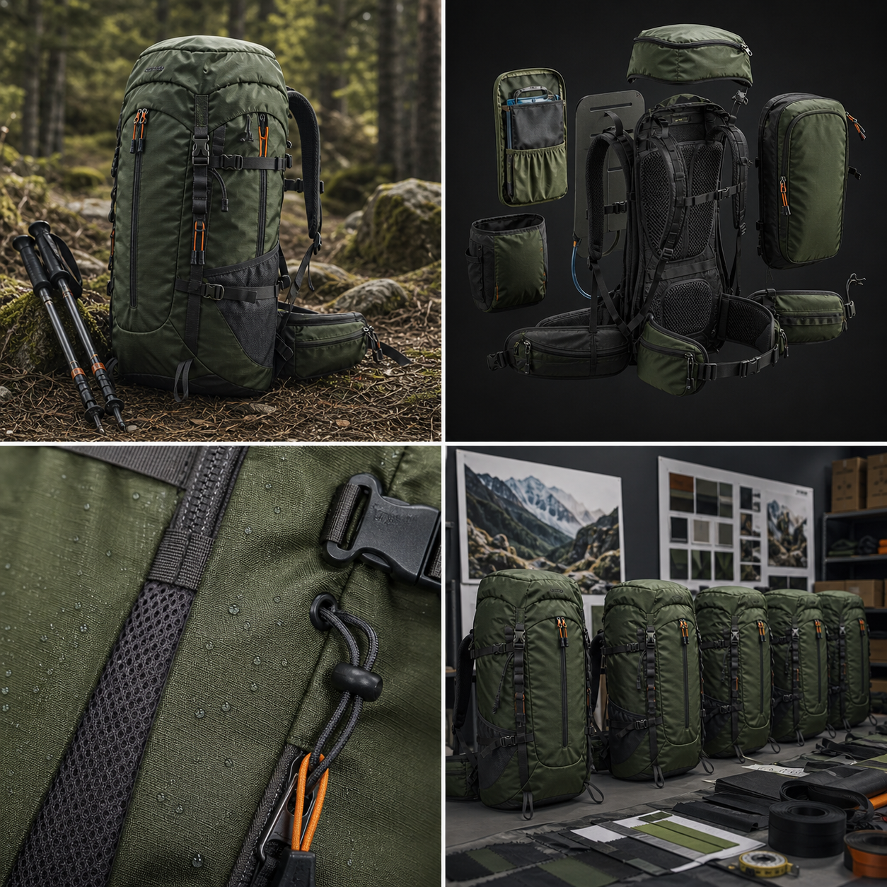Custom Hiking Daypacks & Outdoor Backpacks manufacturing visual